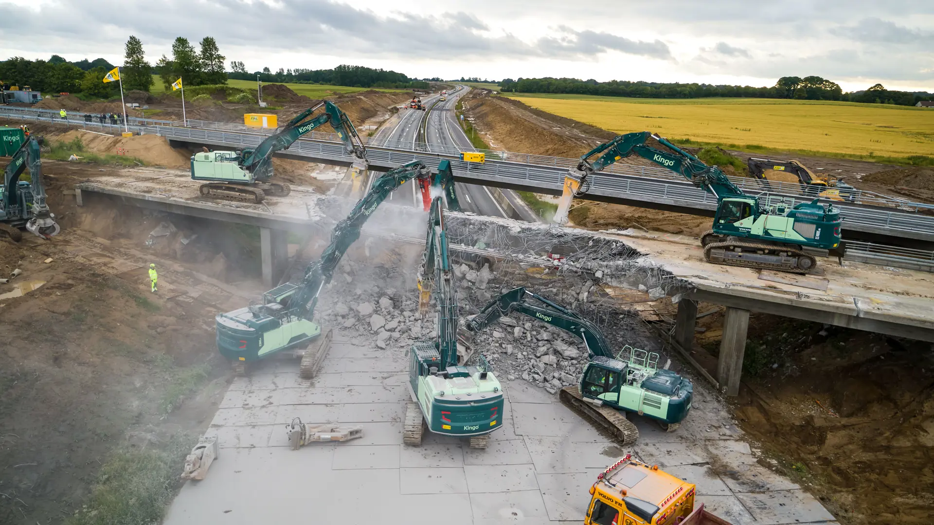 Nedrivning af bro på E45 ved Vejle (Bredalvej)